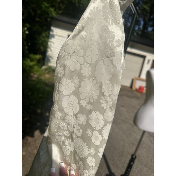 1960’s Wedding Dress Classy Flower Print Train Button Up Vintage Size Small - Picture 16 of 16